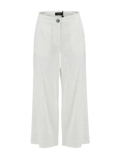 PINKO Canelli embellished-button wide-leg trousers - White - zdjęcie produktu nr 2