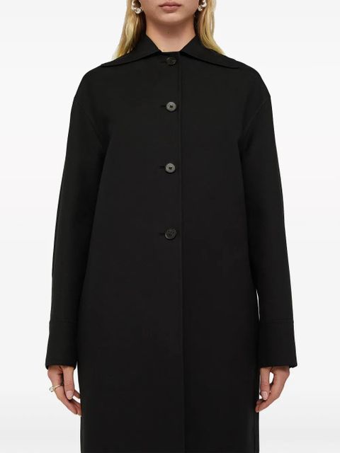 Jil Sander asymmetric-hem cotton coat - Black