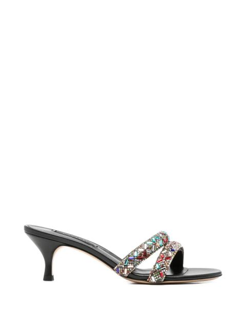 Casadei Vegas crystal-embellished heeled sandals - Black - zdjęcie produktu nr 1