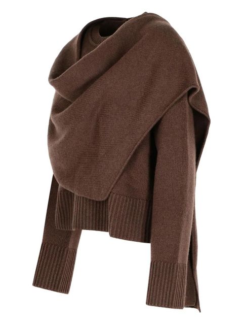 Simkhai Elson ribbed scarf-panel sweater - Brown
