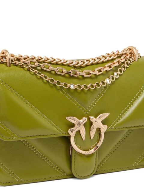 PINKO chevron-quilted leather cross body bag - Green