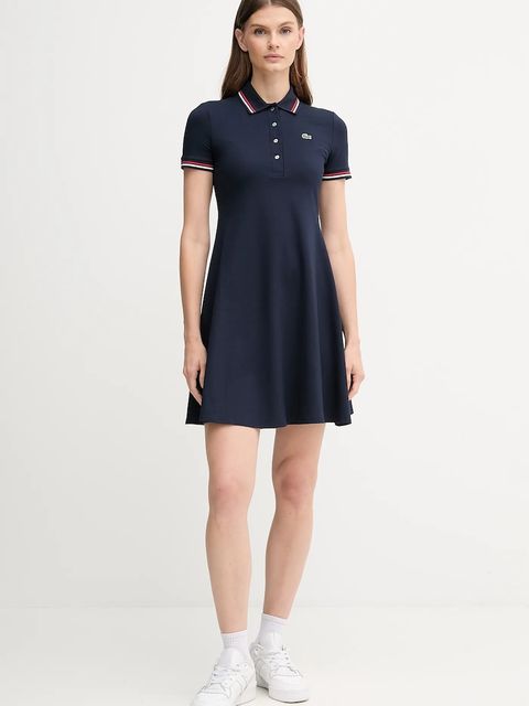 Lacoste sukienka kolor granatowy mini rozkloszowana EF5288 - zdjęcie produktu nr 2