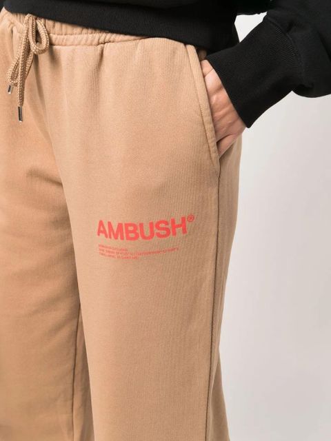 AMBUSH logo-print wide leg joggers - Neutrals