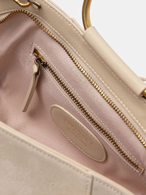 Twinset torebka zamszowa kolor beżowy 261TB7090