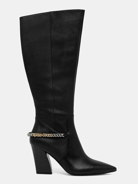 Pinko kozaki skórzane Viola 03 damskie kolor czarny na słupku SD0419P087Z99 - zdjęcie produktu nr 2