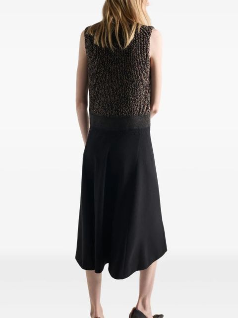 Prada ribbed knit flared dress - Black