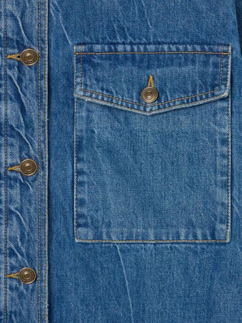 Alanui Golden Dusk fringed denim jacket - Blue