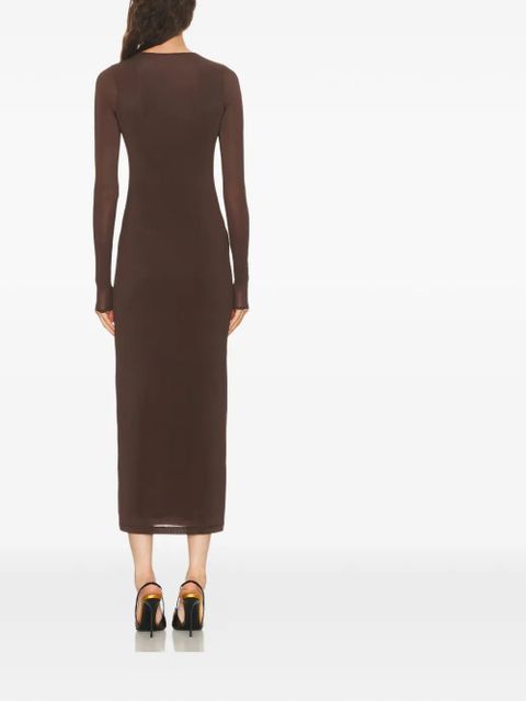 WARDROBE.NYC long-sleeve midi dress - Brown