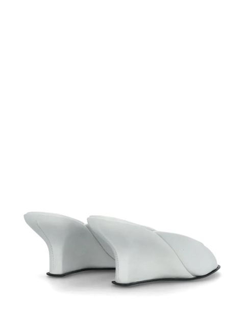 BY FAR Caroo sculpted-heel mules - White