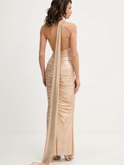Retrofete sukienka Shannon kolor złoty maxi dopasowana R25-10963