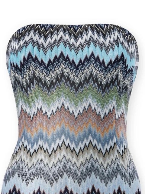 Missoni chevron strapless mini dress - Blue - zdjęcie produktu nr 2