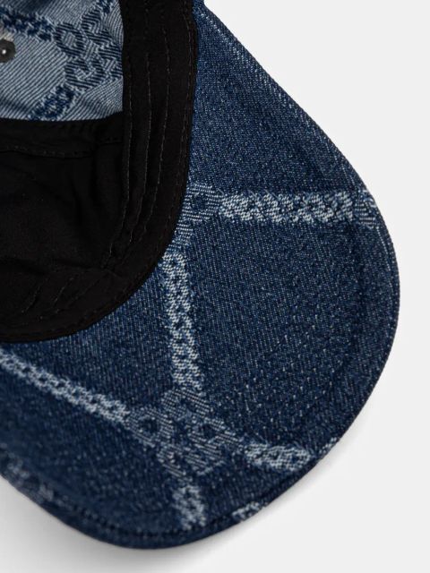 HUGO czapka z daszkiem jeansowa kolor granatowy wzorzysta 50535794