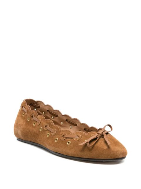 ISABEL MARANT Balfy suede ballet flats - Brown