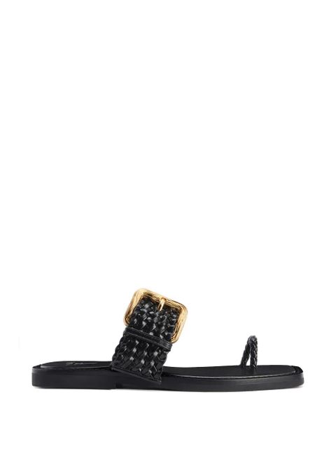 Giuseppe Zanotti Cristà woven buckle sandals - Black - zdjęcie produktu nr 1