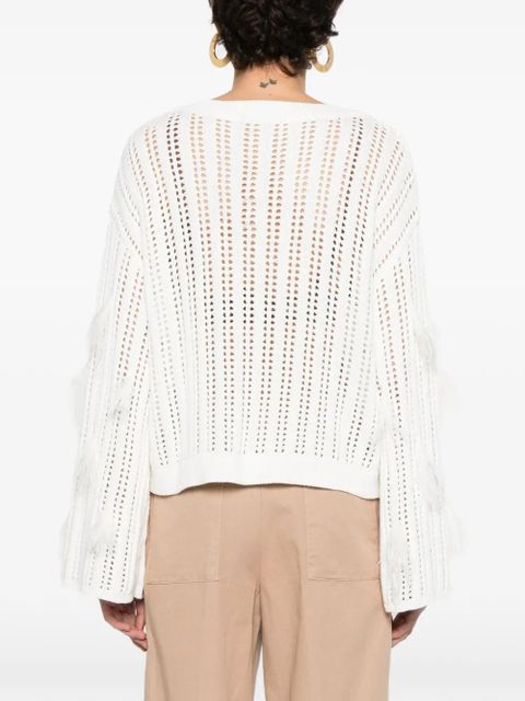 TWINSET feather-detail sweater - White