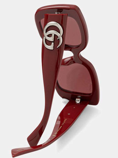 Gucci okulary przeciwsłoneczne damskie kolor bordowy GG1975S