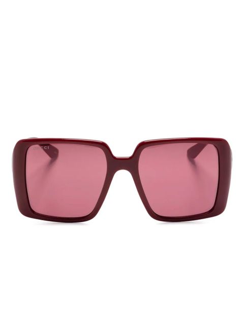 Gucci Eyewear oversize-frame sunglasses - Red - zdjęcie produktu nr 1