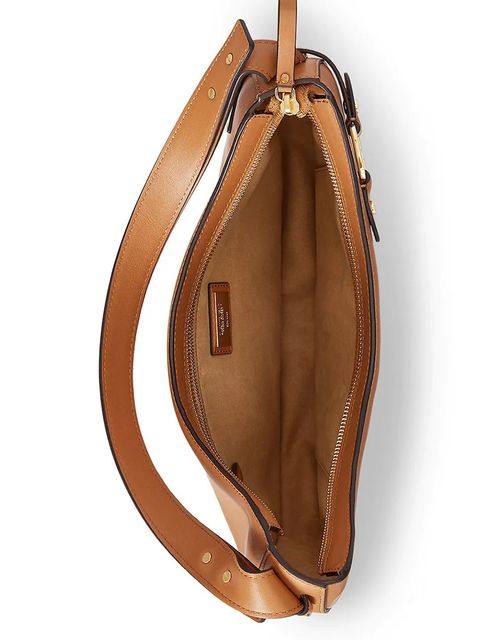 Lauren Ralph Lauren torebka skórzana kolor brązowy 431980156