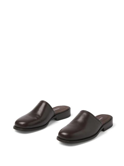 LEMAIRE square toe 35mm mules - Brown