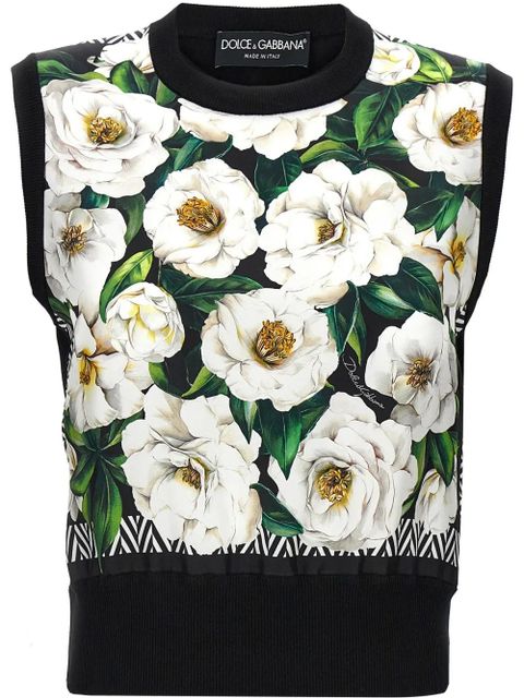 Dolce & Gabbana floral-print vest - Black - zdjęcie produktu nr 1