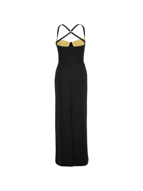 Versace cross-strap Medusa-plaque maxi dress - Black - zdjęcie produktu nr 2
