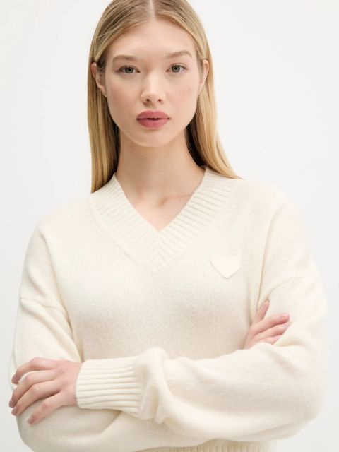 Hugo Blue sweter wełniany damski kolor multicolor 50543059