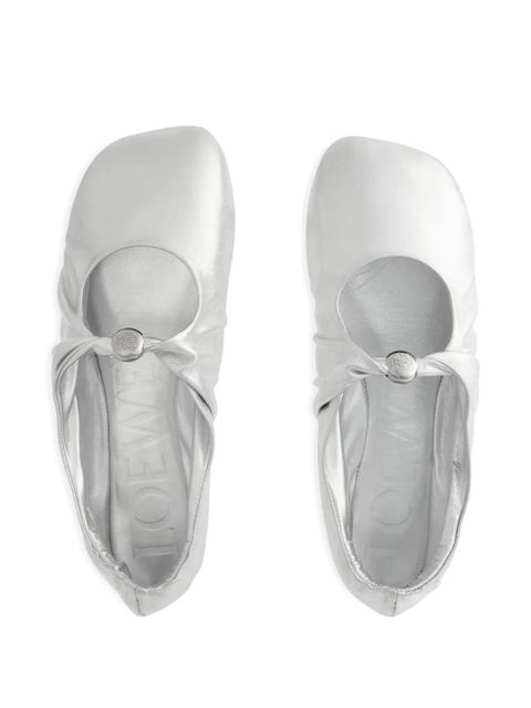 LOEWE leather ballerina shoes - Silver