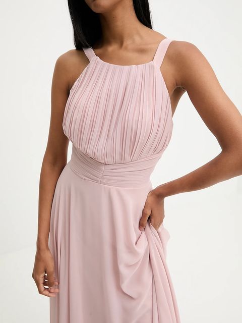 Answear.LAB sukienka kolor różowy maxi rozkloszowana