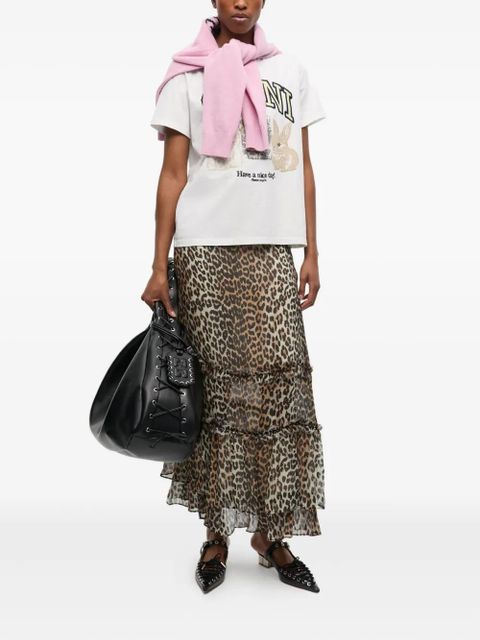 GANNI leopard-print skirt - Neutrals