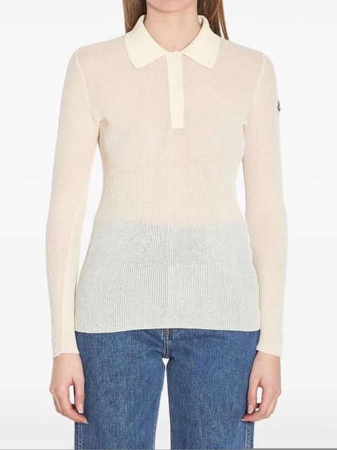 Moncler logo-patch polo shirt - White