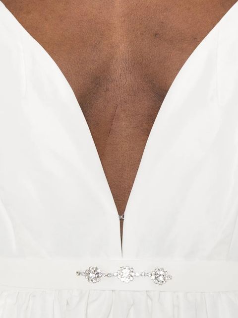 Maje V-neck crystal-embellishment midi dress - White