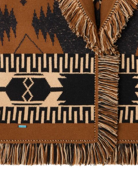 Alanui Dreamscape fringe-detailed patterned cardigan - Brown
