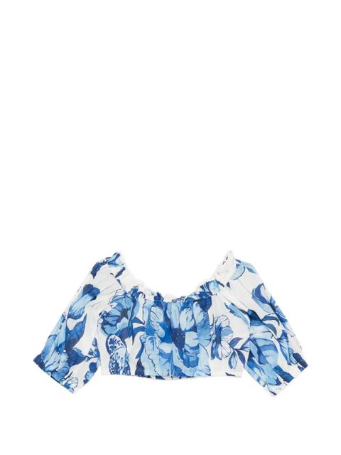 FARM Rio floral print crop top - Blue - zdjęcie produktu nr 1