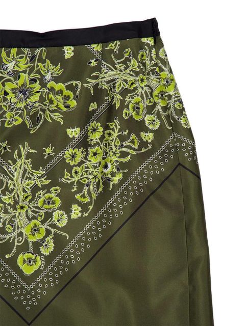 Gucci floral silk skirt - Green