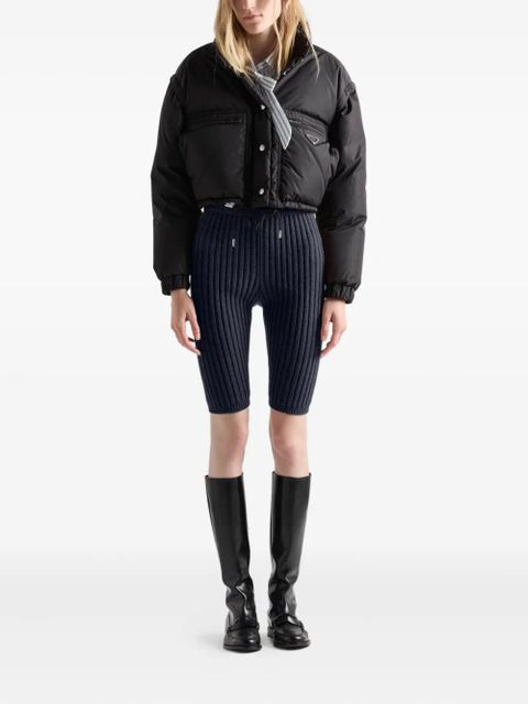 Prada ring-collar cropped down jacket - Black