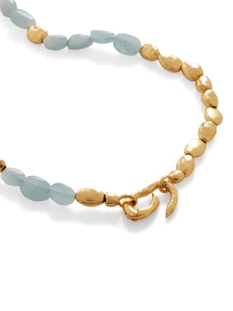Monica Vinader Rio aquamarine beaded necklace - Gold