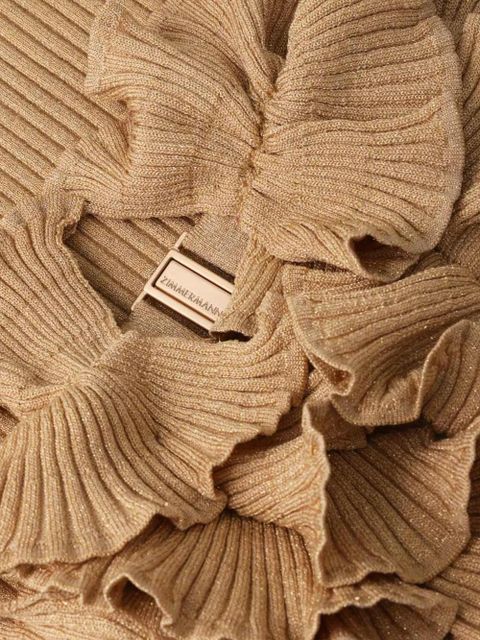 ZIMMERMANN Luna ruffled-detail top - Gold - zdjęcie produktu nr 2