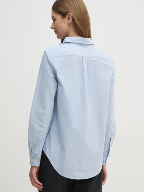 Polo Ralph Lauren koszula bawełniana damska kolor niebieski relaxed z kołnierzykiem klasycznym 211970736