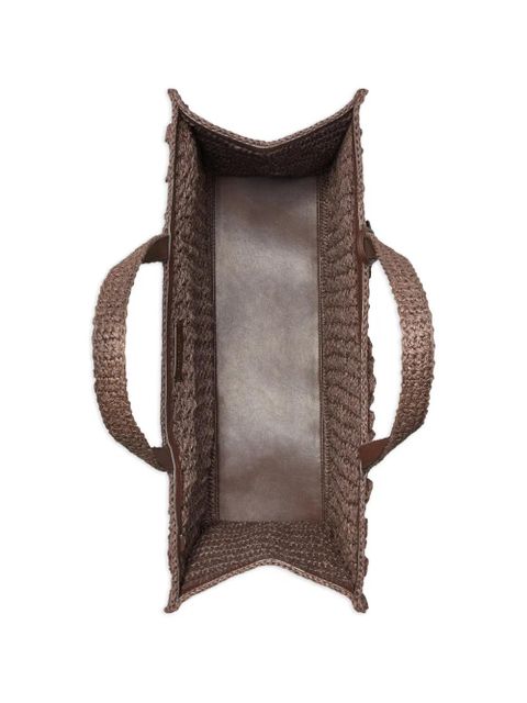 Tory Burch large Ella hand-crocheted popcorn tote bag - Brown