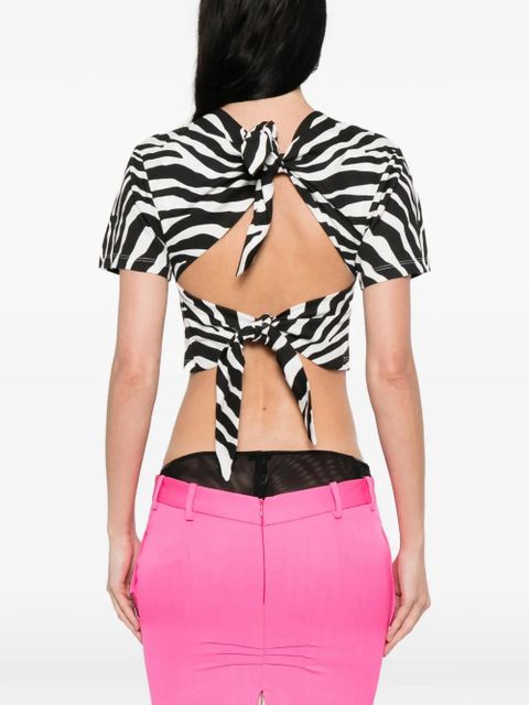 The Attico zebra-print tie top - Black