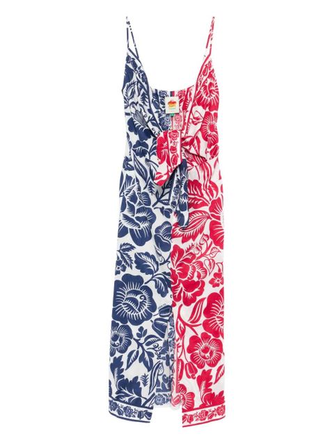 FARM Rio floral knot midi dress - White - zdjęcie produktu nr 1