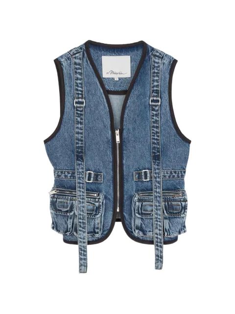 3.1 Phillip Lim front-pocket denim vest - Blue - zdjęcie produktu nr 1