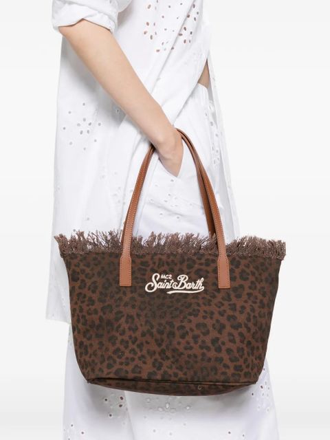 MC2 Saint Barth City fringed leopard-print tote bag - Brown - zdjęcie produktu nr 2