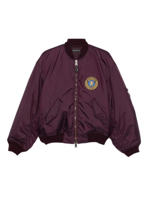Balenciaga logo-patch bomber jacket - Purple - zdjęcie produktu nr 1