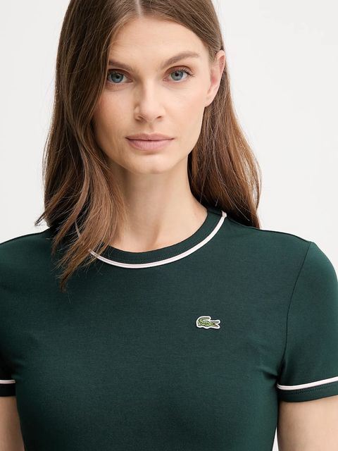 Lacoste t-shirt damski kolor zielony TF5289