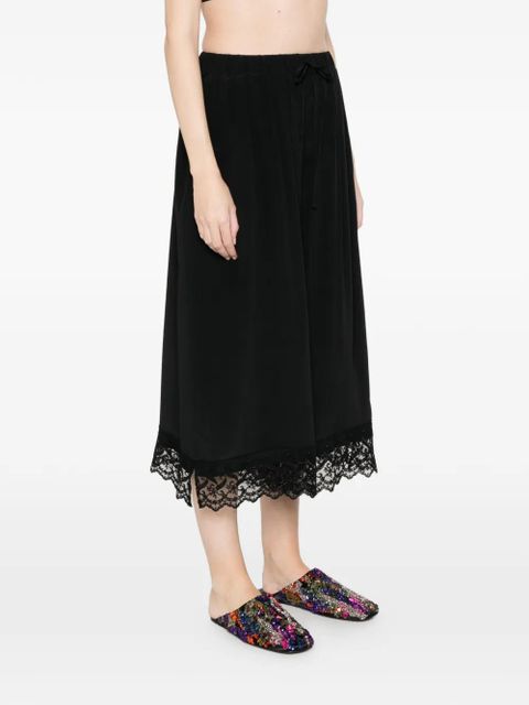 Simone Rocha lace-trim cropped trousers - Black
