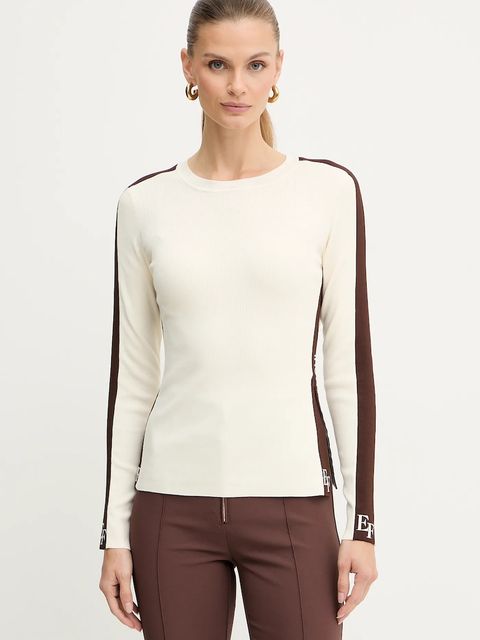 Elisabetta Franchi sweter damski kolor beżowy lekki MK03S56E2 - zdjęcie produktu nr 1