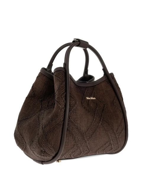 Max Mara extra-small Marine woven tote bag - Brown