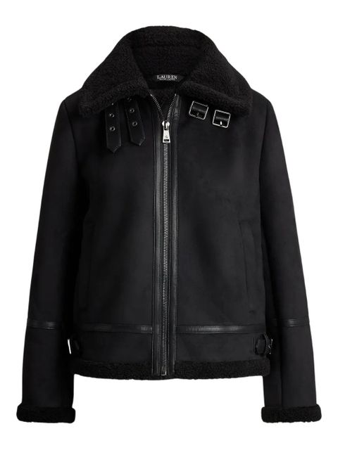 Lauren Ralph Lauren shearling zip-up jacket - Black