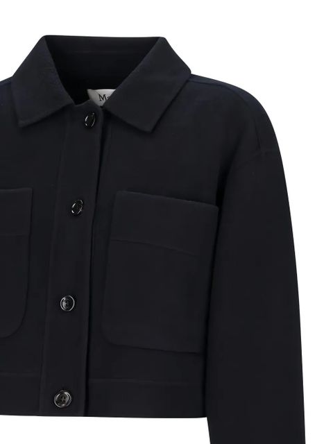 Max Mara Boxy-fit buttoned flap-pocket jacket - Blue
